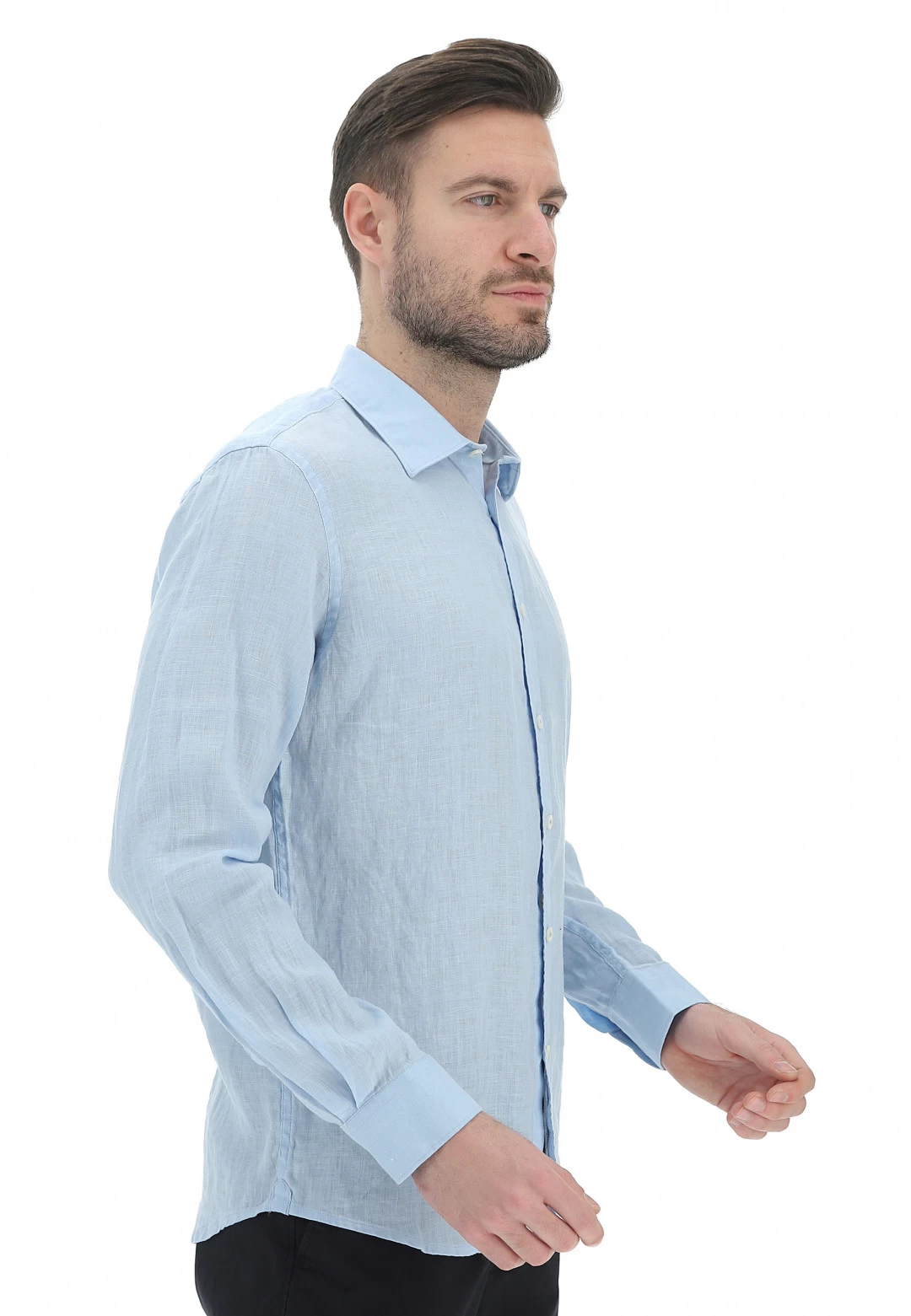 Camicia In 100% Lino Age Uomo Tinta Unita 14 Camicia In 100% Lino Age Uomo Tinta Unita - immagine 12