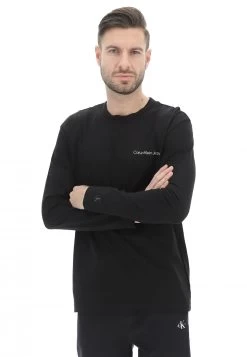 Maglietta A Maniche Lunghe Girocollo Calvin Klein Jeans Con Logo In Rilievo