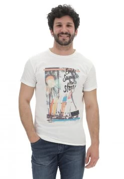 T-shirt Age Uomo In Cotone Made In Italy Con Stampa Summer