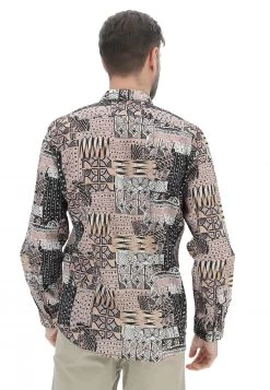 Camicia Casual Uomo Age In Msto Lino E Cotone Con Fantasia Astratta -Negozio Da Uomo Alla Moda 06c0d52a69b925ac0e85f50de6546c44