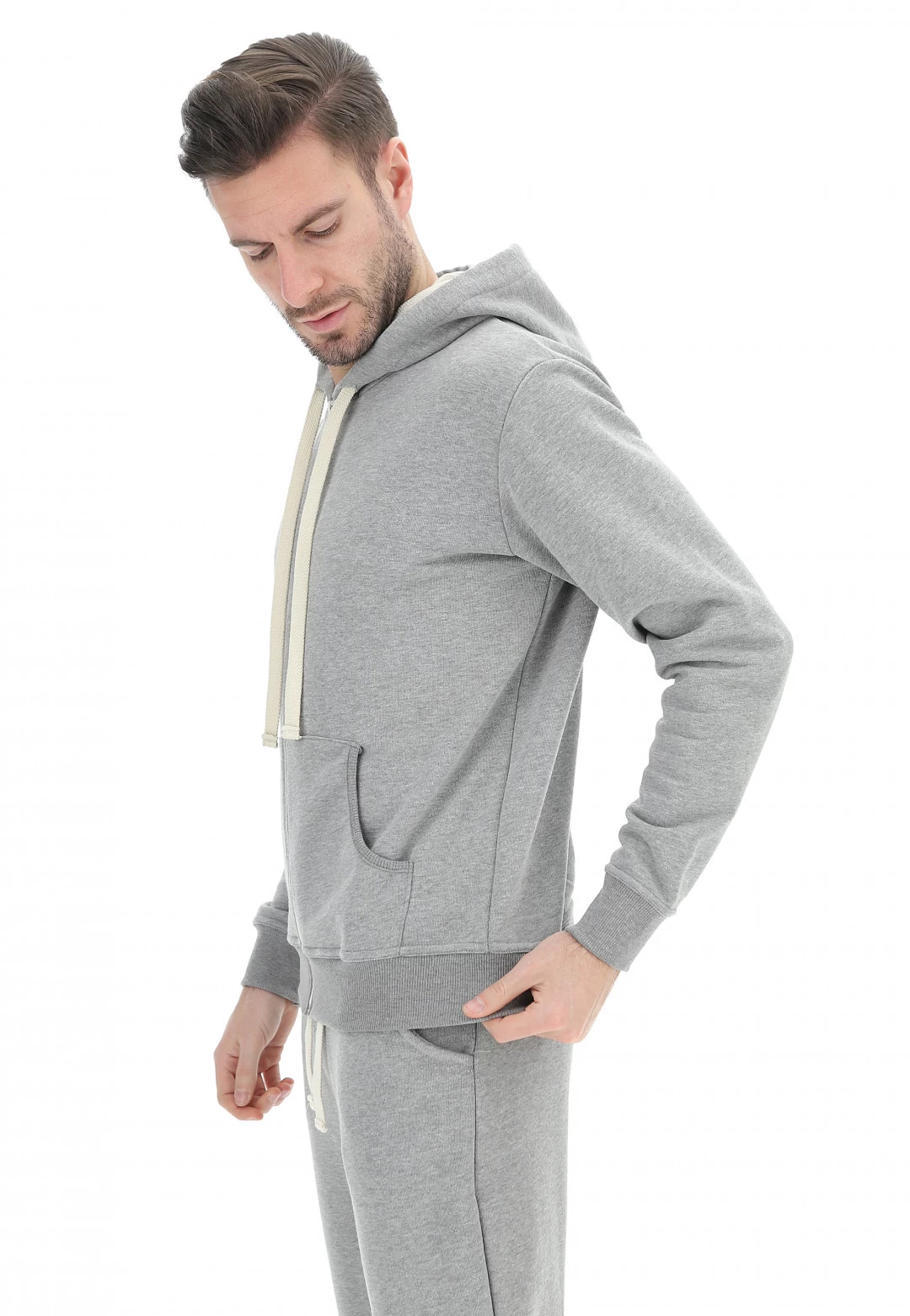 Felpa Con Zip Garzata Age Cappuccio Tinta Unita 9 Felpa Con Zip Garzata Age Cappuccio Tinta Unita - immagine 7