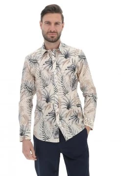 Camicia In Tessuto Seersucker Gianni Lupo Fantasia Floreale