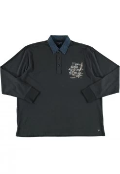 Polo A Maniche Lunghe Maxfort Over Fit Con Collo A Contrasto