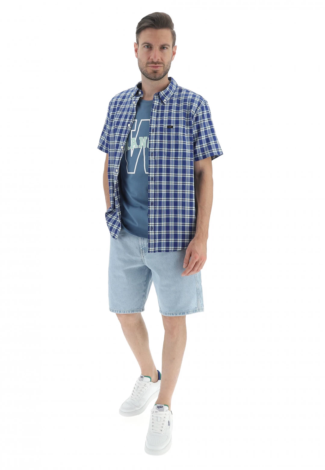 Camicia Lee Uomo Manica Corta Con Taschino Sul Petto A Quadri 6 Camicia Lee Uomo Manica Corta Con Taschino Sul Petto A Quadri - immagine 4