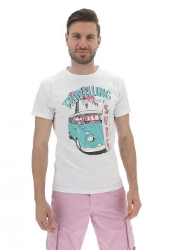 T-shirt Age Stampa Furgoncino E Tavola Da Surf