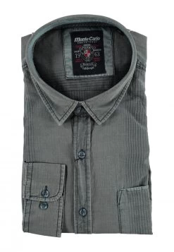 Camicia Comfort Rigata Tessuto Effetto Used Monte Carlo