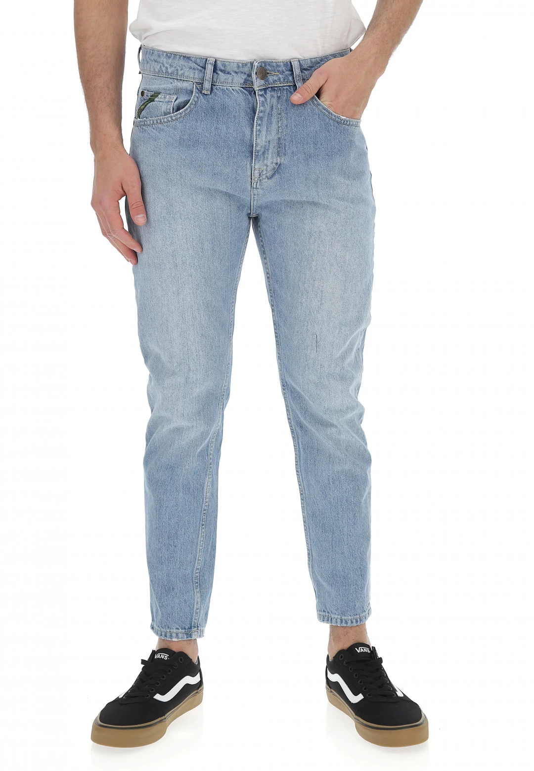 Jeans Carrot Fit Lavaggio Chiaro 4 Jeans Carrot Fit Lavaggio Chiaro - immagine 2