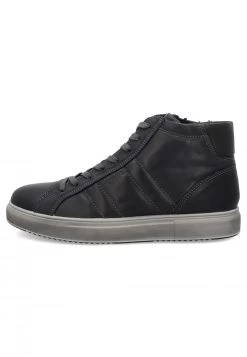 Sneakers Alte In Pelle Igi&co 2632222 Memory Foam Con Cuciture E Zip Laterale Made In Italy