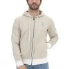Felpa 8.9 Uomo Con Cappuccio Interno Rigato E Zip Made In Italy