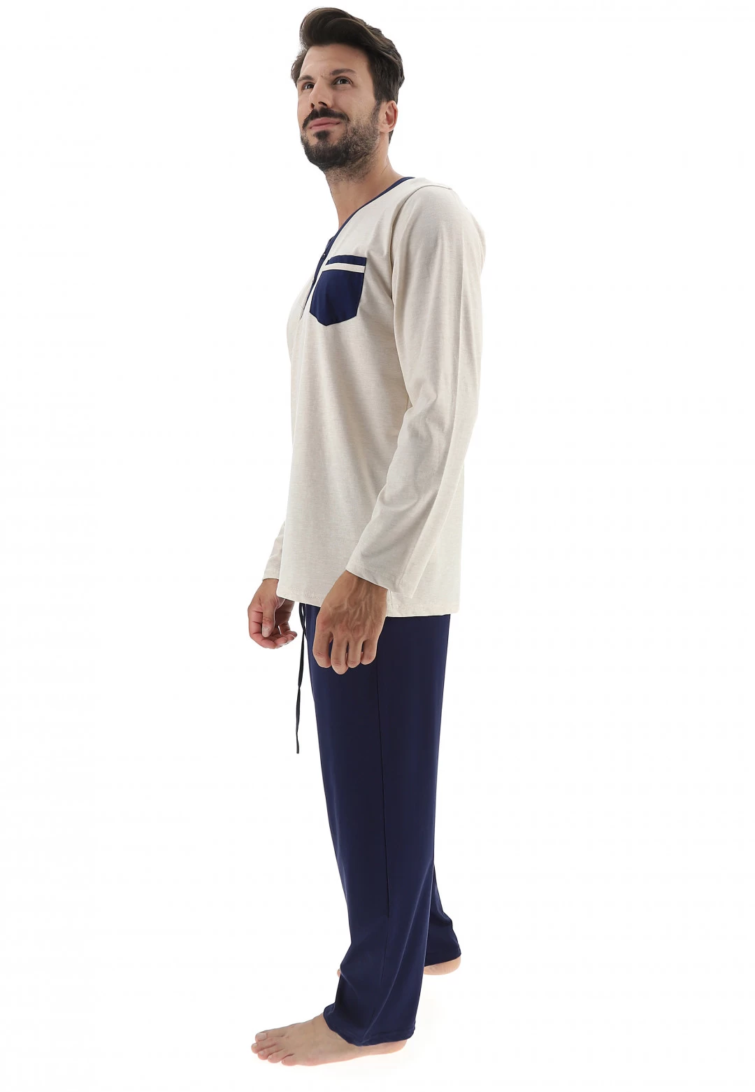 Pigiama Lungo Bicolor Uomo 4 Pigiama Lungo Bicolor Uomo - immagine 2