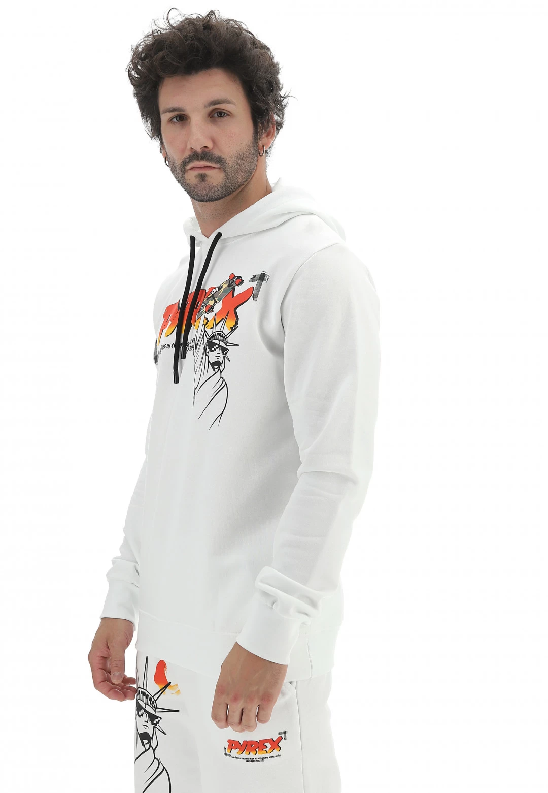 Felpa Pyrex Con Cappuccio E Logo Frontale Art.44196 4 Felpa Pyrex Con Cappuccio E Logo Frontale Art.44196 - immagine 2