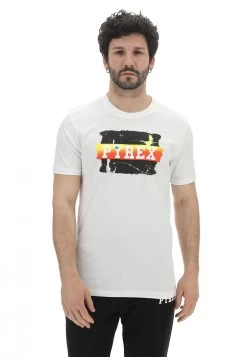 T-shirt Pyrex Con Scritta Rettangolare Frontale Effetto Struzzato