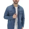 Camicia In Denim Wrangler Uomo Regular Fit