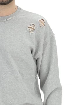 Felpa Girocollo Con Rotture Age In Cotone Garzato -Negozio Da Uomo Alla Moda 26fea2d3042d0fcd702c5a37b04da922