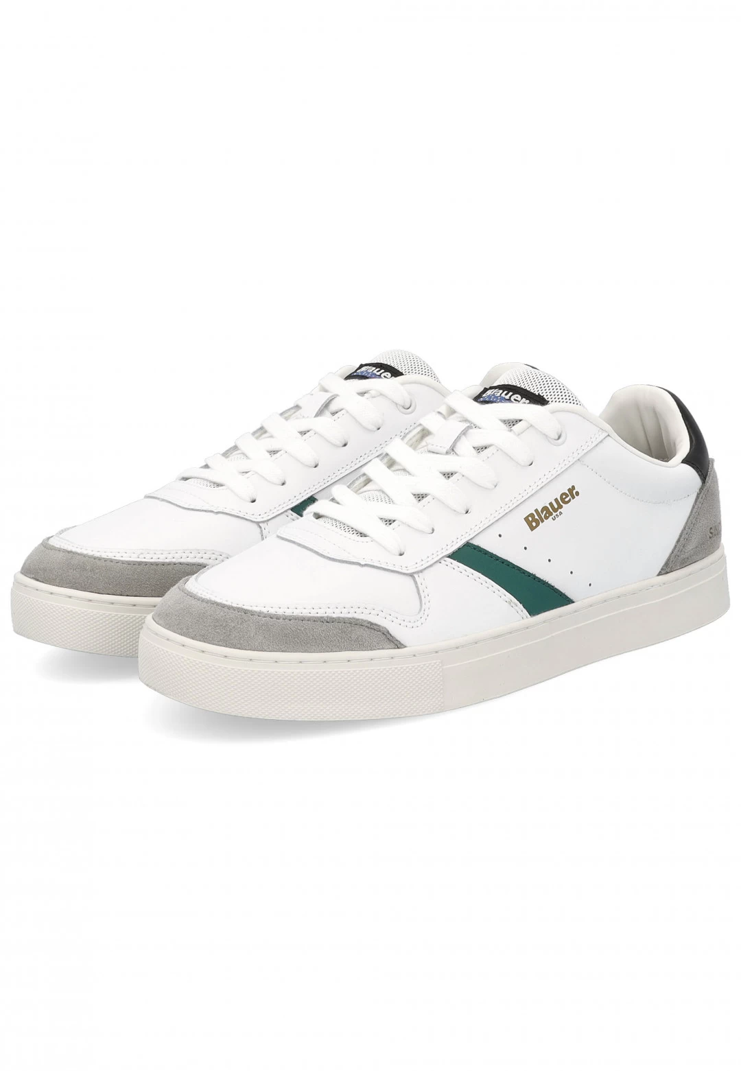 Sneakers In Pelle Blauer Con Inserti A Contrasto Uomo 7 Sneakers In Pelle Blauer Con Inserti A Contrasto Uomo - immagine 5