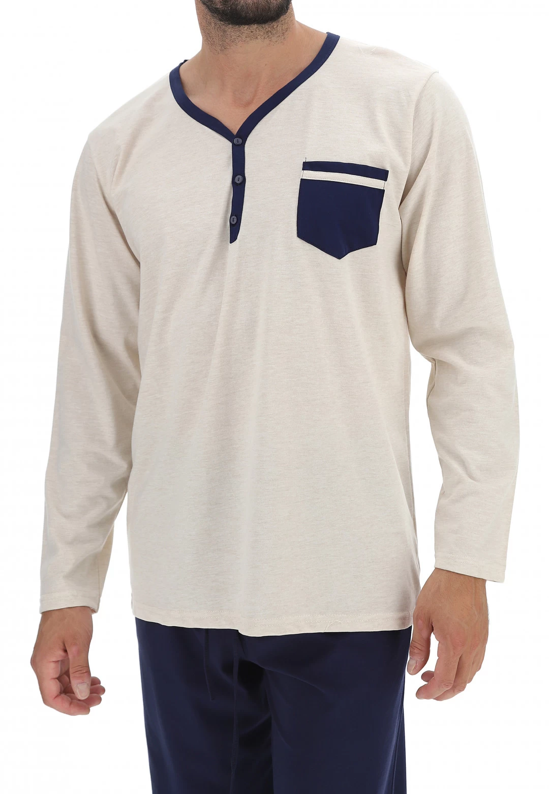 Pigiama Lungo Bicolor Uomo 6 Pigiama Lungo Bicolor Uomo - immagine 4