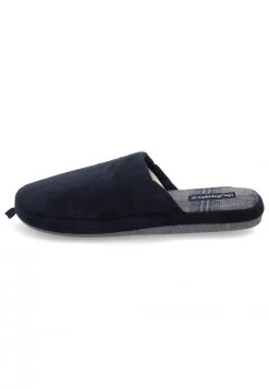 Ciabatte De Fonseca Roma In Tessuto Blu E Sottopiede Grigio Tartan