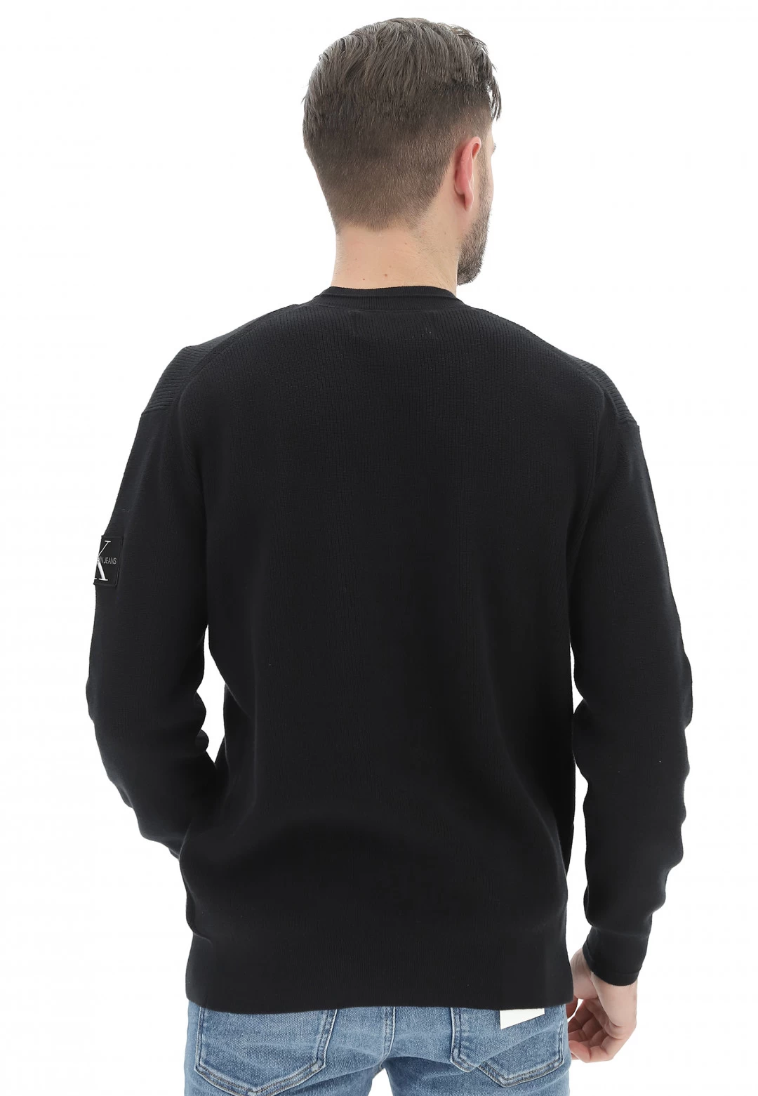 Maglioncino Calvin Klein Jeans Uomo A Costine Con Patch Sulla Manica 5 Maglioncino Calvin Klein Jeans Uomo A Costine Con Patch Sulla Manica - immagine 3