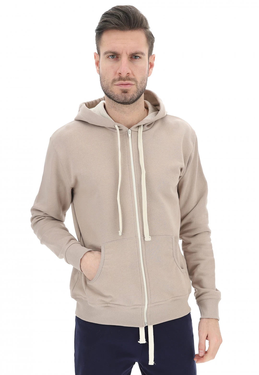 Felpa Con Zip Garzata Age Cappuccio Tinta Unita 13 Felpa Con Zip Garzata Age Cappuccio Tinta Unita - immagine 11