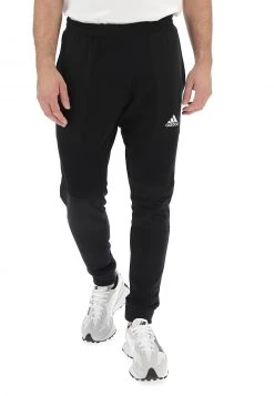 Pantalone Adidas In Cotone Garzato Con Logo E Inserti