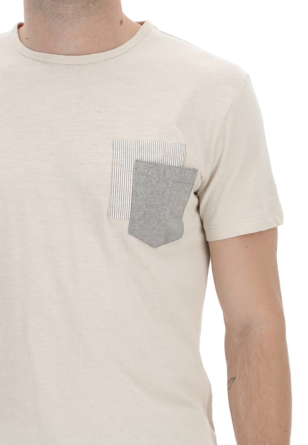 YES.ZEE T-shirt Yes Zee Uomo In Cotone Fiammato Con Doppio Taschino 7 YES.ZEE T-shirt Yes Zee Uomo In Cotone Fiammato Con Doppio Taschino - immagine 5