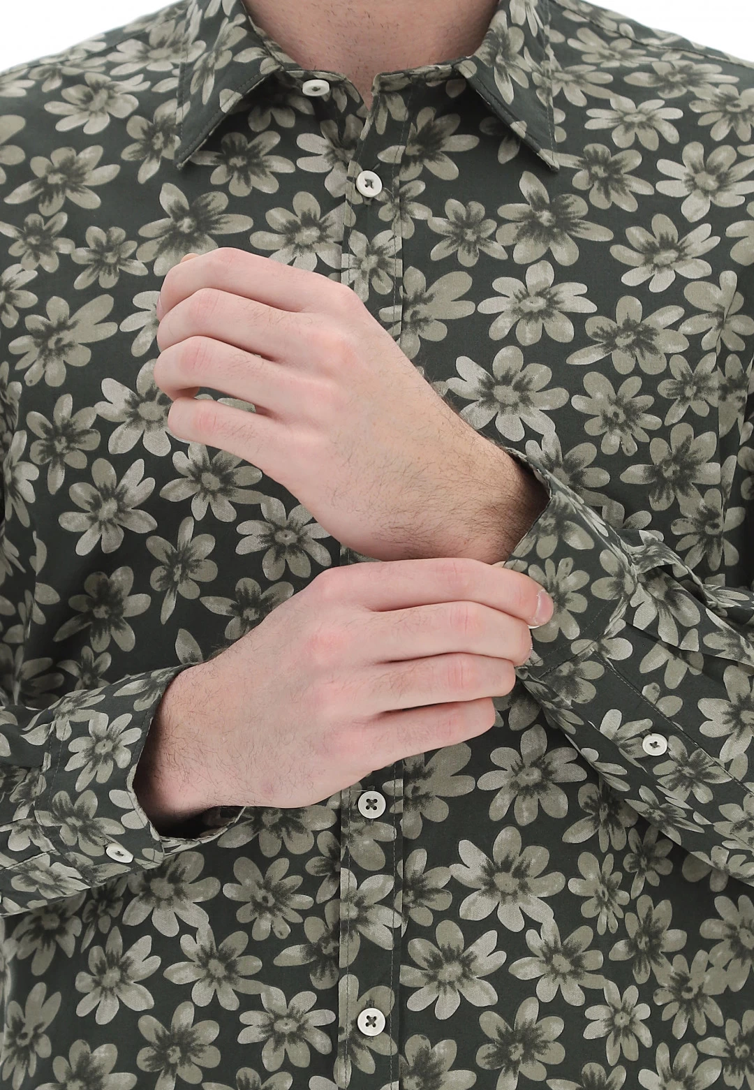 Camicia Casual Age Uomo In Cotne Con Fiori All Over 6 Camicia Casual Age Uomo In Cotne Con Fiori All Over - immagine 4