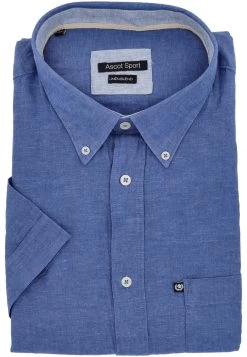 Camicia Misto Lino Tinta Unita Botton Down Ascot Over