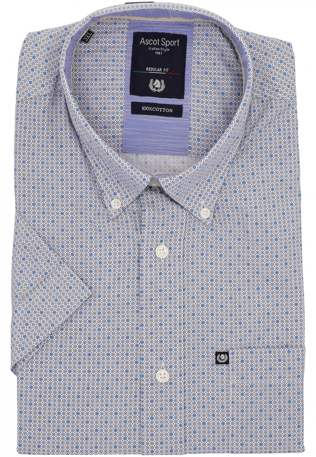 Camicia Maniche Corte Comfort Fit Ascot Sport In Microfantasia All Over 5 Camicia Maniche Corte Comfort Fit Ascot Sport In Microfantasia All Over - immagine 3