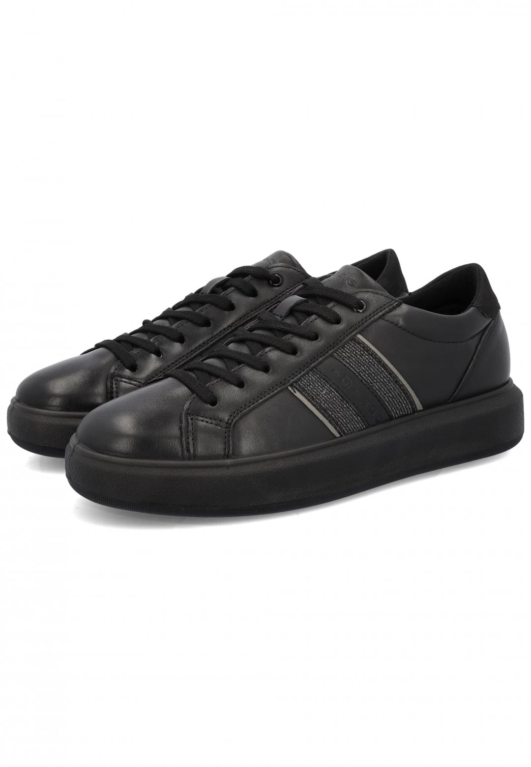 Sneakers In Pelle Nera Igi&co 2634000 Con Decorazione Tessuto Laterale 7 Sneakers In Pelle Nera Igi&co 2634000 Con Decorazione Tessuto Laterale - immagine 5