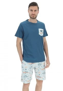 Lois Pigiama Uomo Corto In Fantasia Palme