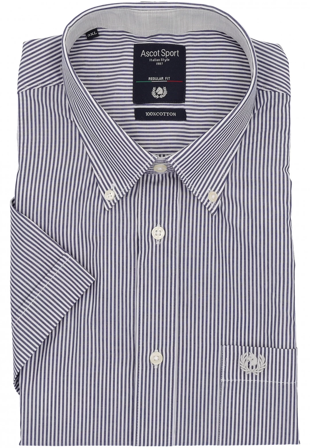 Camicia A Maniche Corte Comfort Fit Ascot Sport In Fantasia Righe 3 Camicia A Maniche Corte Comfort Fit Ascot Sport In Fantasia Righe