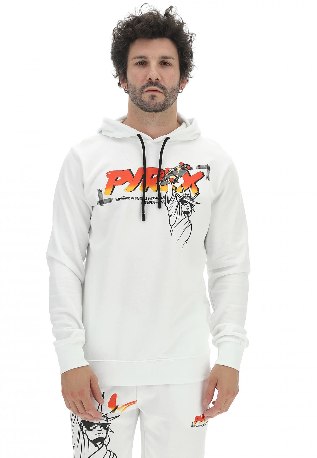 Felpa Pyrex Con Cappuccio E Logo Frontale Art.44196 3 Felpa Pyrex Con Cappuccio E Logo Frontale Art.44196