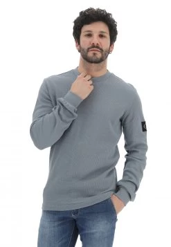 Calvin Klein Jeans Maglioncino Calvin Klein Jenas Uomo In Cotone Piquet Con Patch Applicata