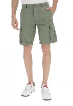 Bermuda Cargo 40weft Con Tasconi E Micro Ricami Florelali