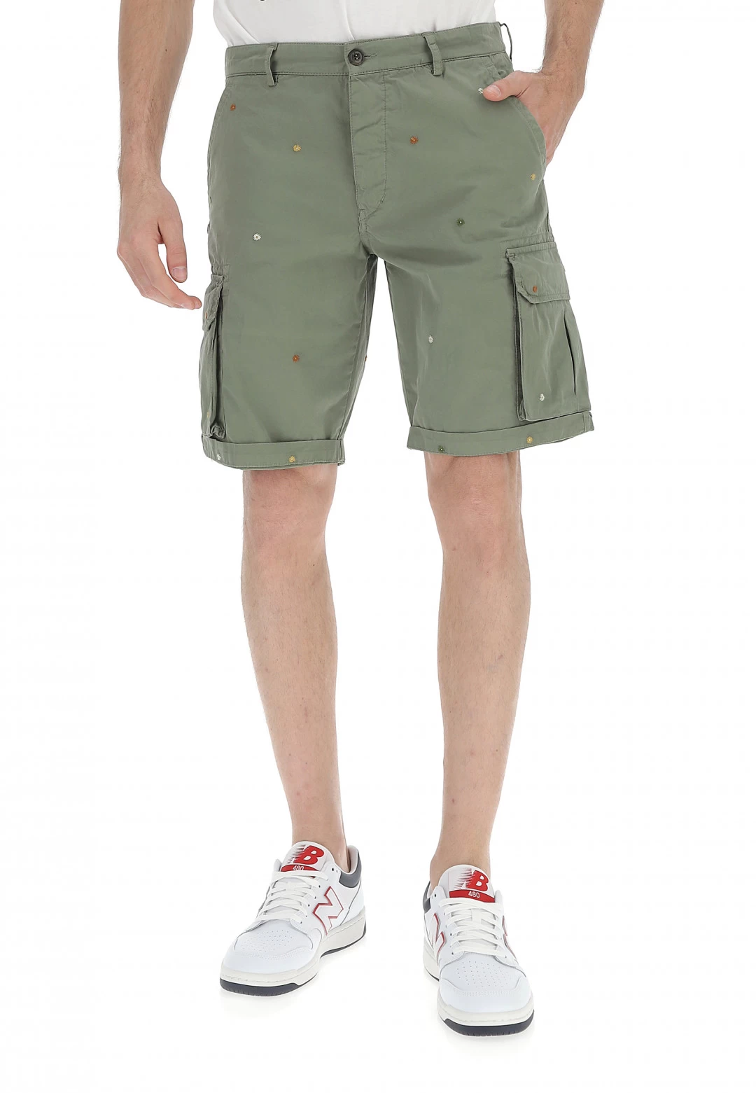 Bermuda Cargo 40weft Con Tasconi E Micro Ricami Florelali 3 Bermuda Cargo 40weft Con Tasconi E Micro Ricami Florelali