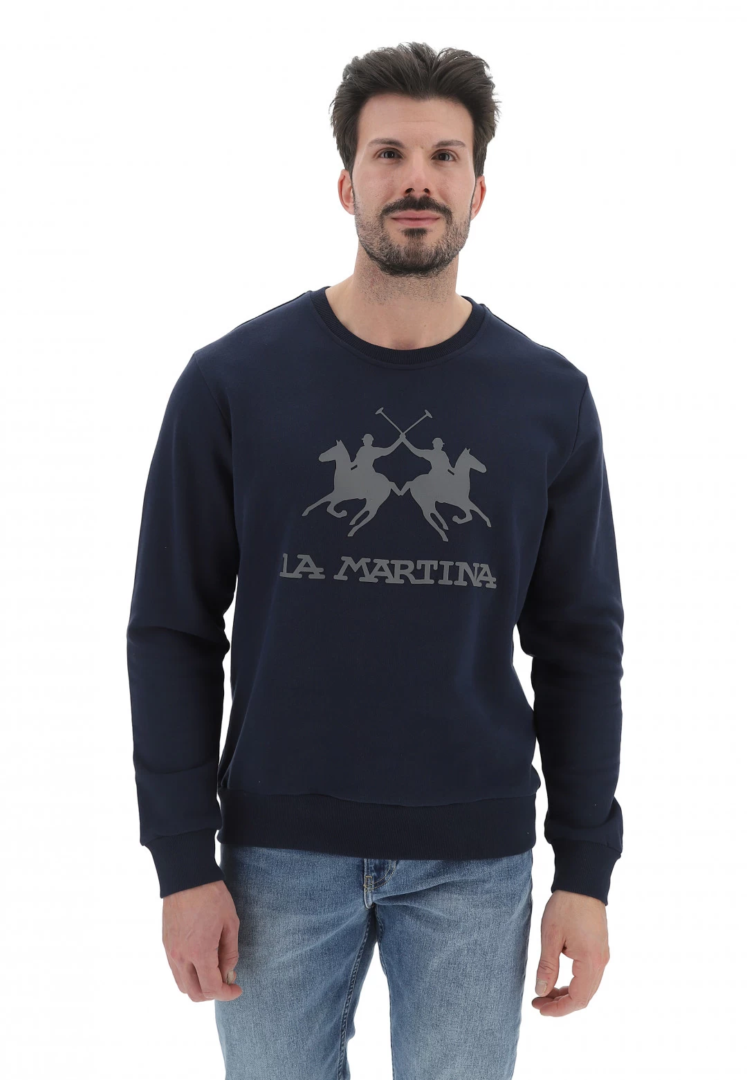 Felpa Girocollo La Martina Con Logo Grande Gommato In Rilievo 3 Felpa Girocollo La Martina Con Logo Grande Gommato In Rilievo