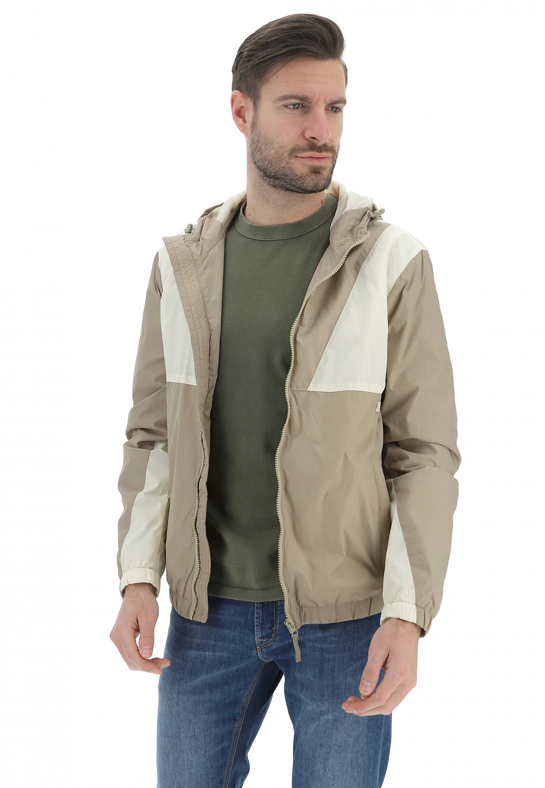 Giacca A Vento Con Cappuccio Blend Bicolor 3 Giacca A Vento Con Cappuccio Blend Bicolor