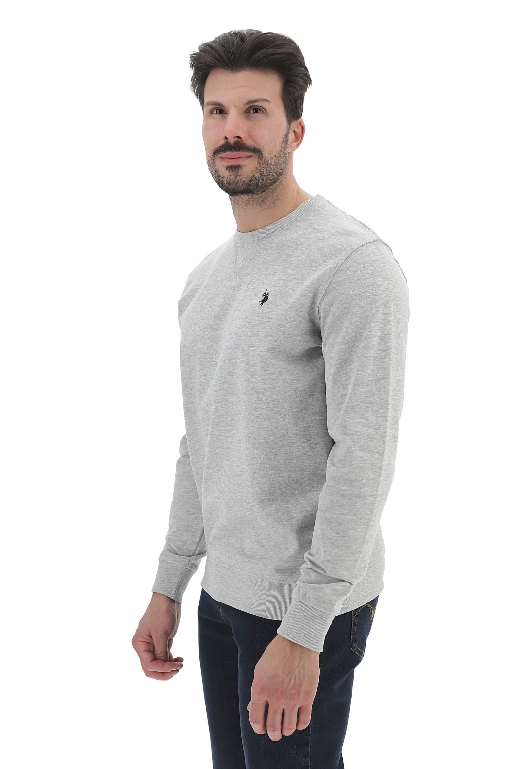 Felpa Girocollo U.s. Polo Assn. Uomo Basic Con Logo Piccolo Ricamato A Contrasto 9 Felpa Girocollo U.s. Polo Assn. Uomo Basic Con Logo Piccolo Ricamato A Contrasto - immagine 7