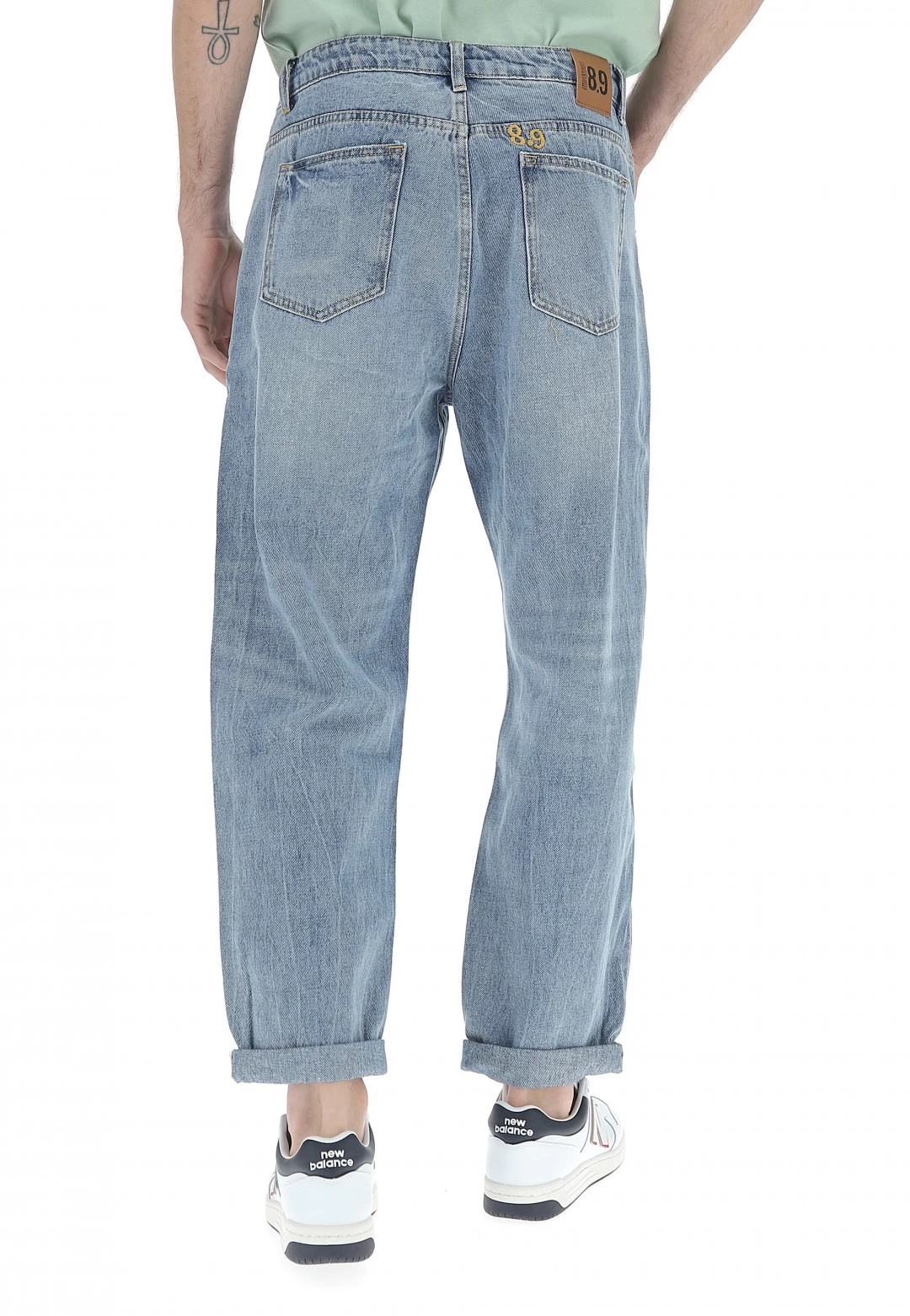 Jeans Cropped 8.9 Uomo Con Rottura Loose Fit 5 Jeans Cropped 8.9 Uomo Con Rottura Loose Fit - immagine 3