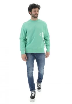 Felpa Girocollo Calvin Klein Jeans Uomo Con Logo Spruzzato Sul Fianco -Negozio Da Uomo Alla Moda 59f047782dec4e20c9b75e8ec0490114