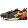 Sneakers W6yz Jet-m Verde Con Dettagli Ocra, Marrone E Rosso