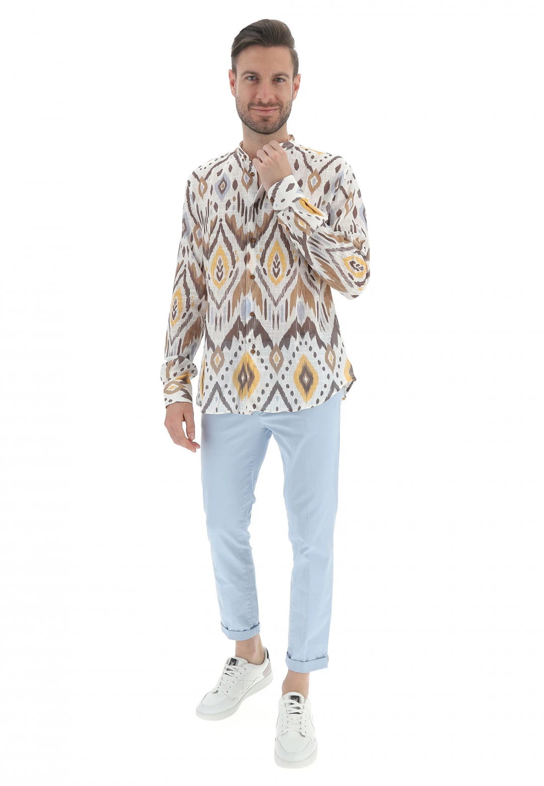 Camicia Leggera Con Collo Alla Coerana Over/d Fantasia All Over 6 Camicia Leggera Con Collo Alla Coerana Over/d Fantasia All Over - immagine 4