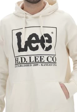 Felpa Lee In Cotone Garzato Con Cappuccio E Maxi Scitta Frontale -Negozio Da Uomo Alla Moda 5da44aae8943cc01ac857e92a97f3ec2