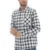 Camicia A Quadri Blend Felpata In Cotone