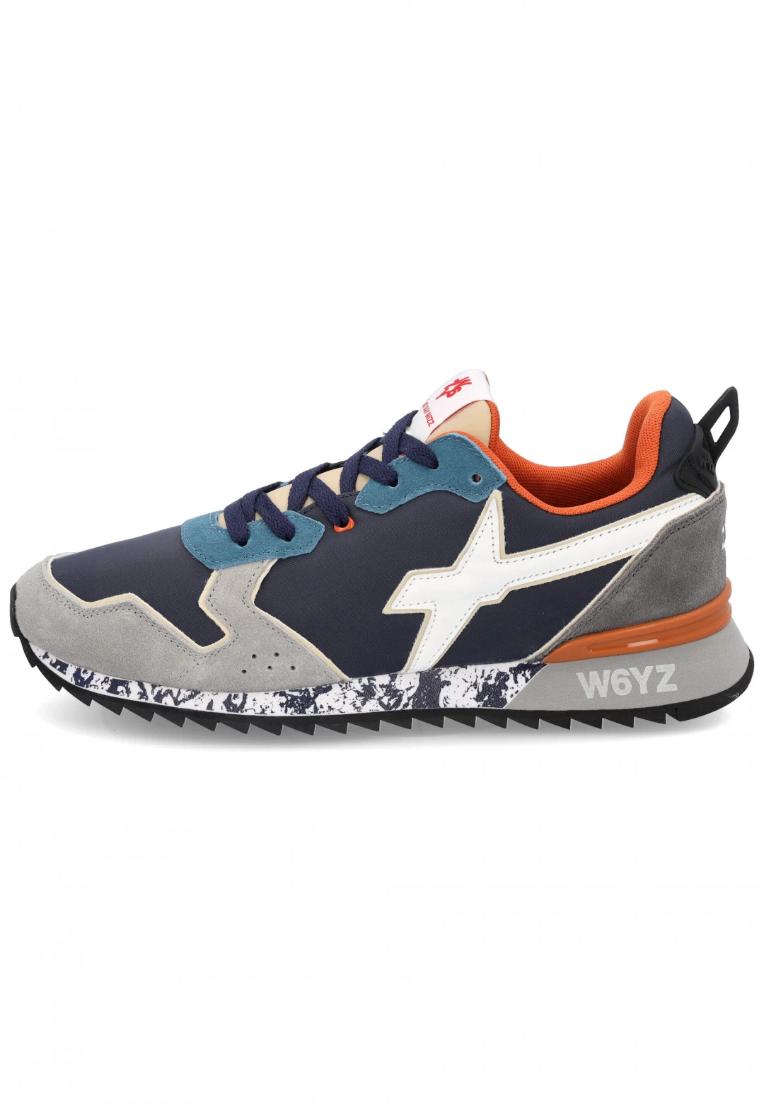 Sneakers W6yz Jet-m Blu Con Dettagli Grigio, Arancione E Ottanio 3 Sneakers W6yz Jet-m Blu Con Dettagli Grigio, Arancione E Ottanio