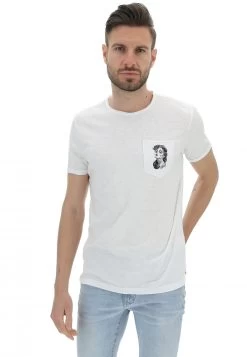 Girocollo Con Taschino Stampato In Cotone Fiammato