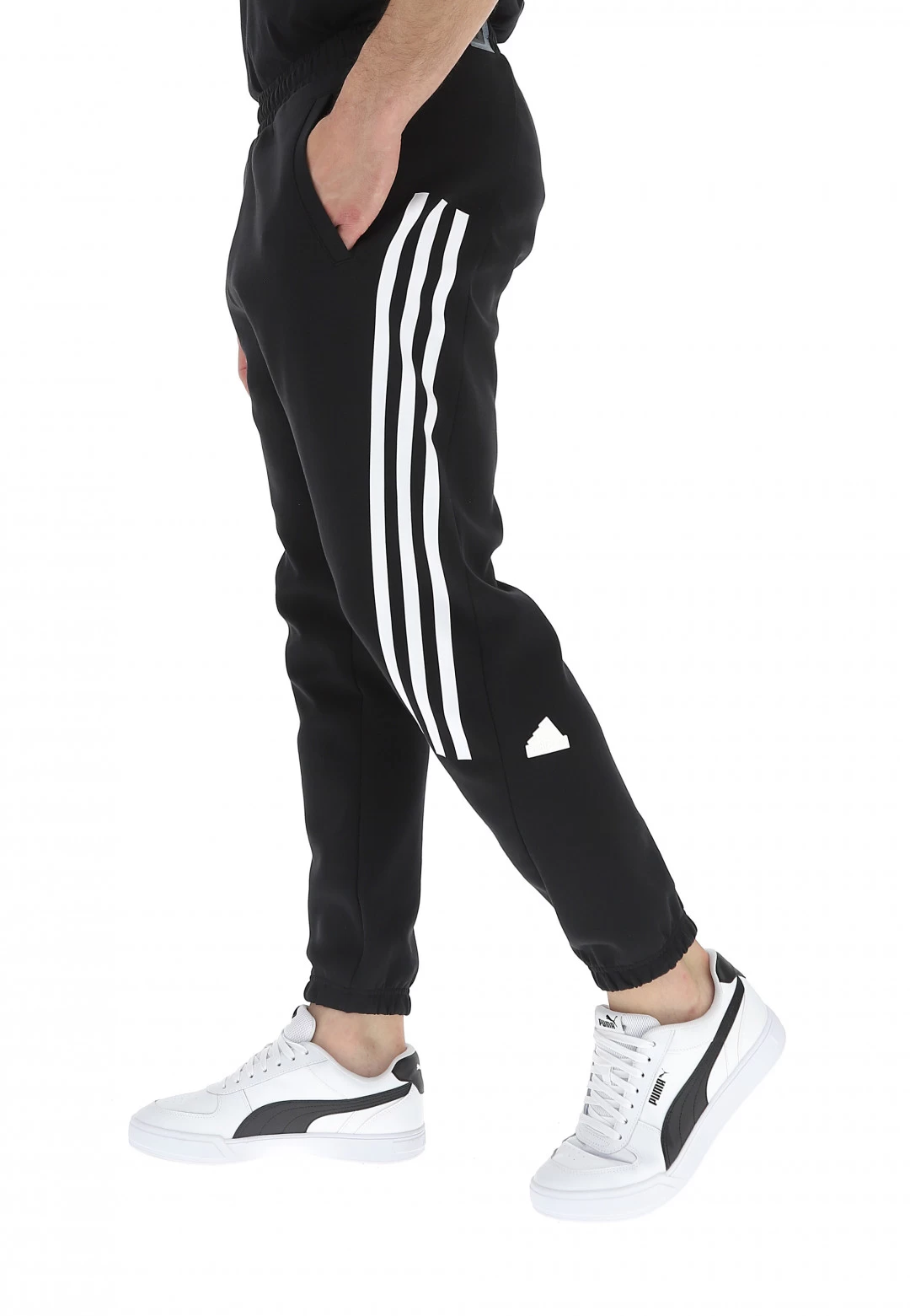 Pantalone Adidas Sport Con Righe Diagonali E Logo Gommato 4 Pantalone Adidas Sport Con Righe Diagonali E Logo Gommato - immagine 2