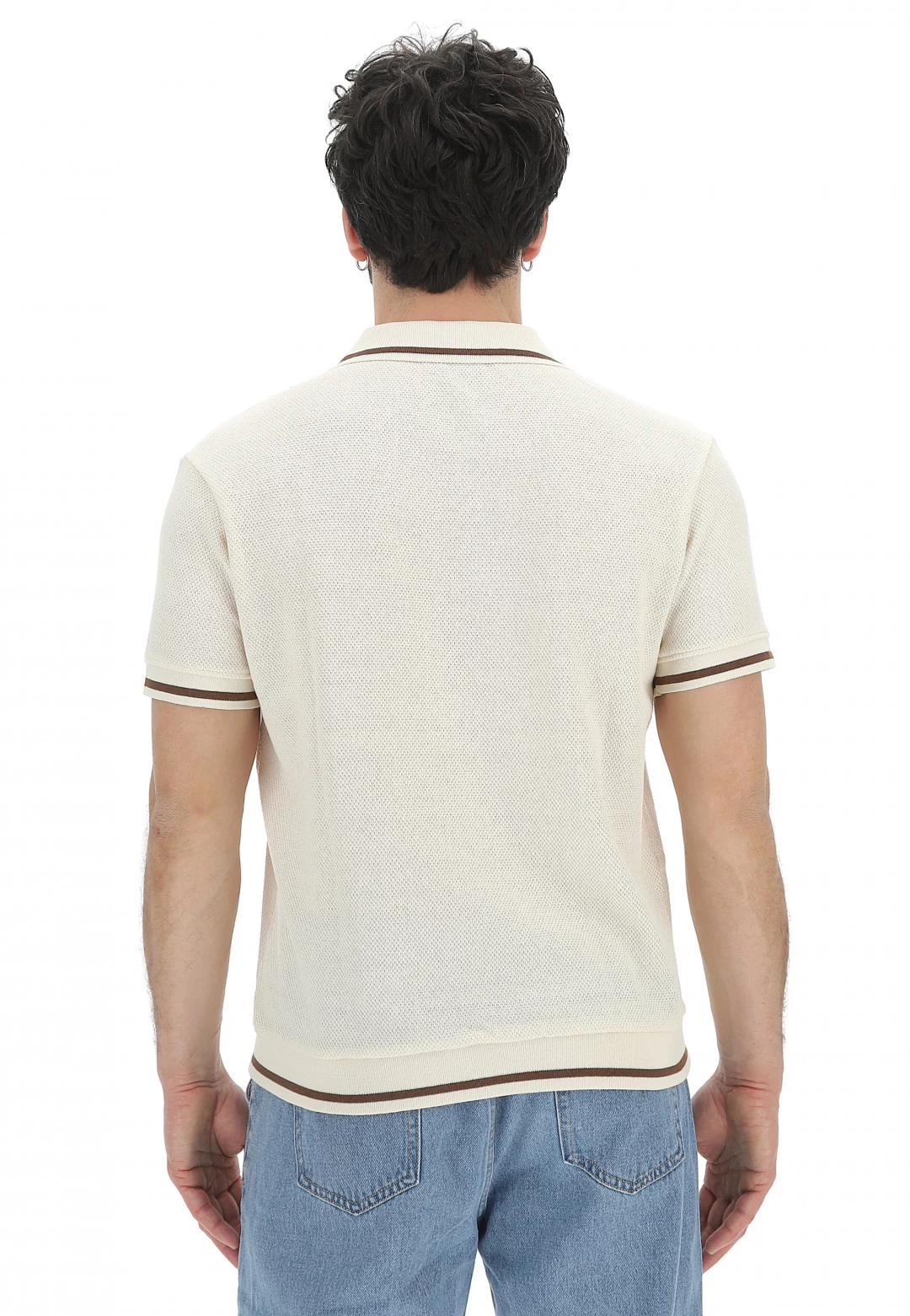 Polo Con Bottoni 8.9 Uomo In Maglia Lavorata E Profili A Contrasto 5 Polo Con Bottoni 8.9 Uomo In Maglia Lavorata E Profili A Contrasto - immagine 3