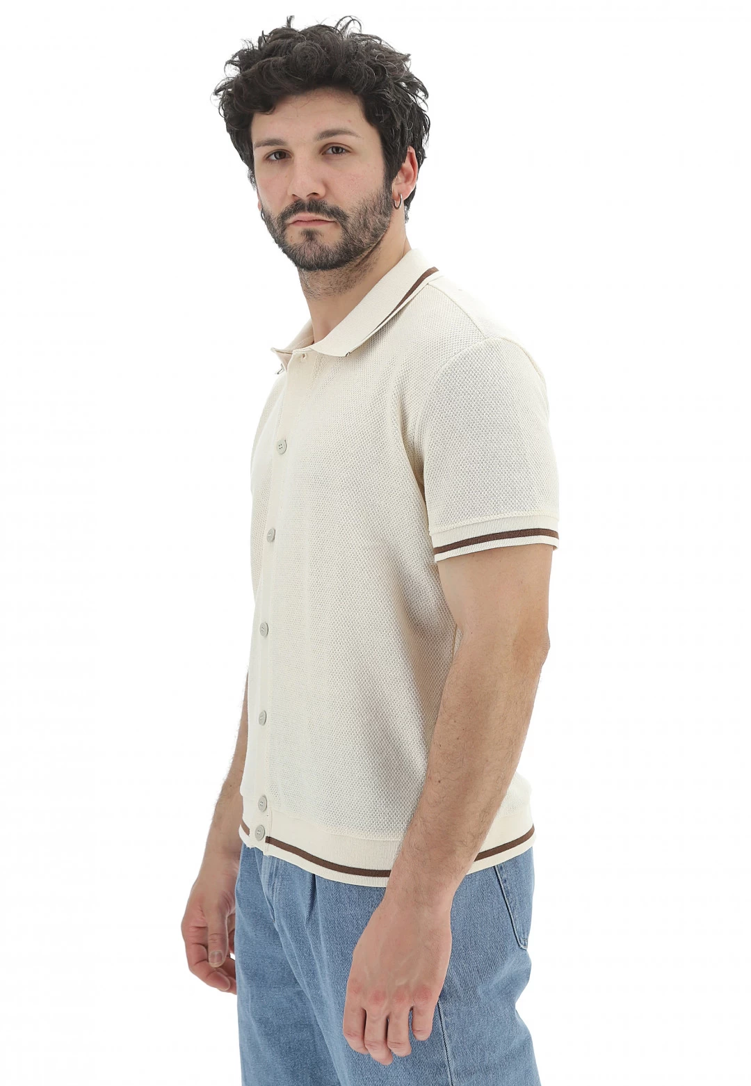 Polo Con Bottoni 8.9 Uomo In Maglia Lavorata E Profili A Contrasto 4 Polo Con Bottoni 8.9 Uomo In Maglia Lavorata E Profili A Contrasto - immagine 2