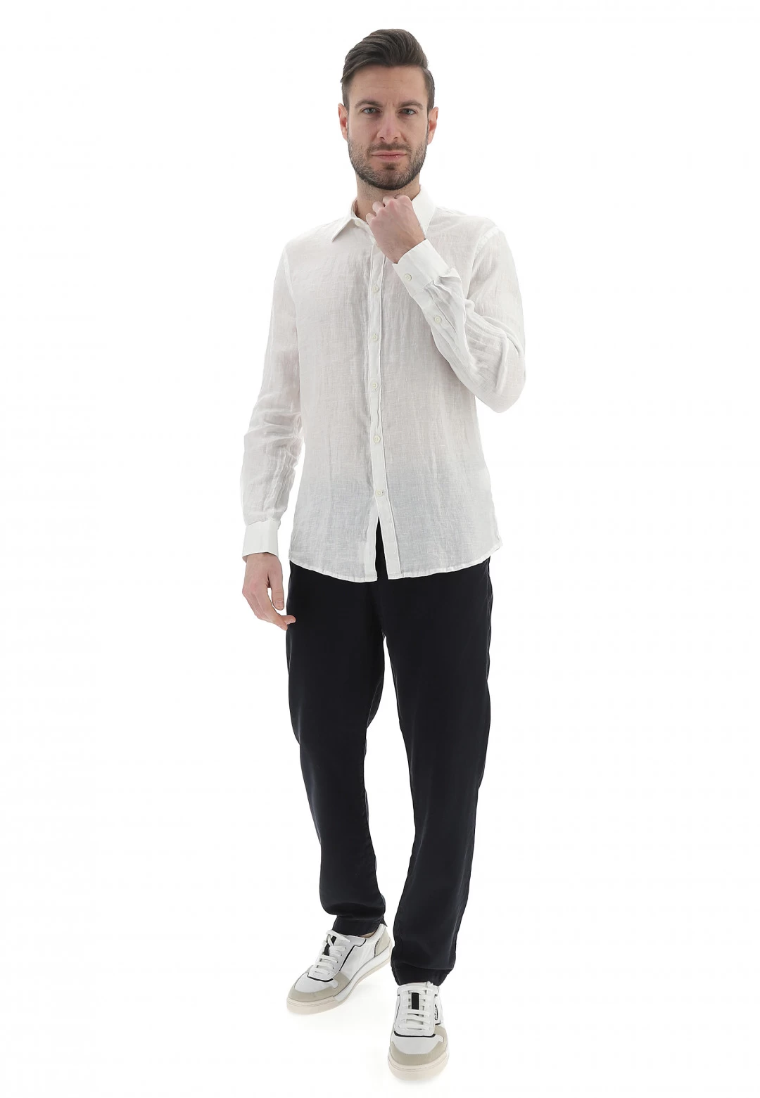 Camicia In 100% Lino Age Uomo Tinta Unita 11 Camicia In 100% Lino Age Uomo Tinta Unita - immagine 9